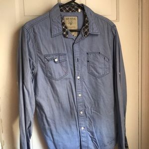 Guess blue button down